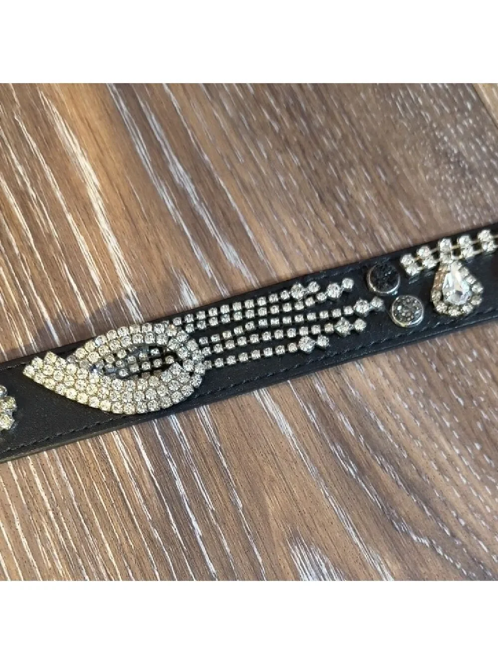Custom Made - Luxury Belt With Silver And Crystal Detail - Maconi Products